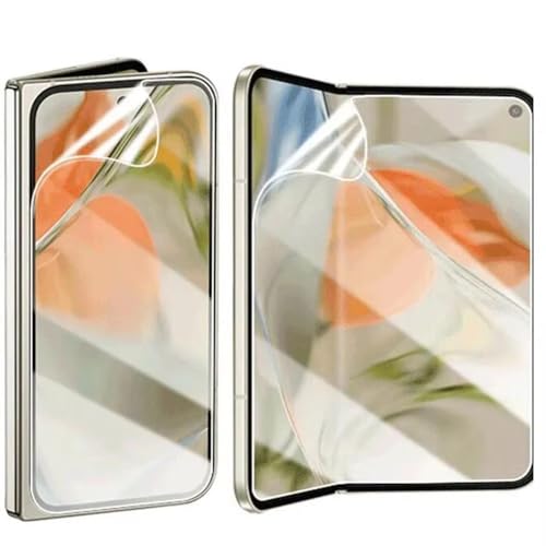 YiiLoxo 2 Stück Hydrogel Schutzfolie für Google Pixel 9 Pro Fold, Transparente Flexible TPU Displayschutzfolie [Kein Gehärtetes Glas][Fingerabdruck Unterstützen] von YiiLoxo