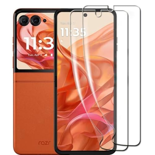 YiiLoxo 2 Stück Hydrogel Schutzfolie für Motorola Razr 50 Ultra, Transparente Flexible TPU Displayschutzfolie [Kein Gehärtetes Glas][Fingerabdruck Unterstützen] von YiiLoxo