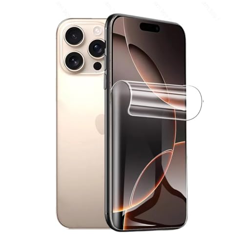 YiiLoxo 2 Stück Hydrogel Schutzfolie für iPhone 16 Pro Max, Transparente Flexible TPU Displayschutzfolie [Kein Gehärtetes Glas][Fingerabdruck Unterstützen] von YiiLoxo
