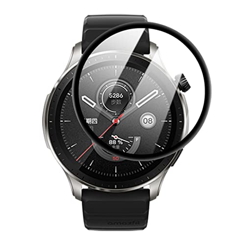 YiiLoxo Displayschutzfolie Kompatibel mit Amazfit GTR 4 Smartwatch 3D Gebogene Kante Weiche HD Transparente TPU Schutzfolien [3 Stück] [Hohe Empfindlichkeit] [Kratzfest] von YiiLoxo
