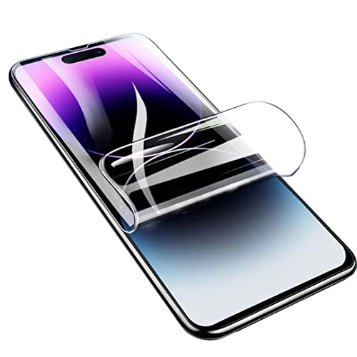 YiiLoxo Displayschutzfolie Kompatibel mit iPhone 14 Pro, Flexible Hydrogel Schutzfolien [kein Hartglas] [Hohe Empfindlichkeit] [HD Transparent] von YiiLoxo