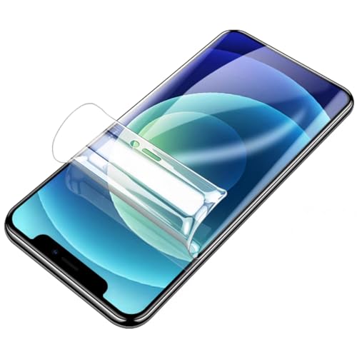 YiiLoxo Displayschutzfolie kompatibel mit iPhone 12/12 Pro 6,1 Zoll, flexible Hydrogel-Schutzfolie [kein Hartglas] [Hohe Empfindlichkeit] [HD Transparent] von YiiLoxo