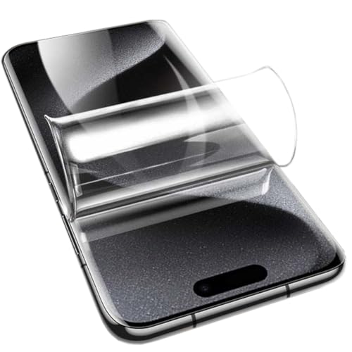 YiiLoxo Schutzfolie für iPhone 15 Pro, 2 Stück Weich TPU Folie, Kratzfest Blasenfrei HD Klar Displayfolie Fingerabdruck Entsperren von YiiLoxo