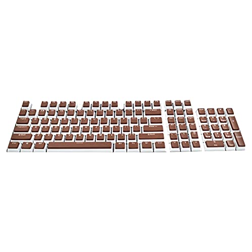 Yiifunglong Key Caps Set Tastaturersatz für PC-Tastaturen, 104pcs / Set Schlüsselkappen Duale Farben Universal PBT Verschleißfeste Mechanische Tastatur Keycaps für Computer - Kaffee weiß von Yiifunglong