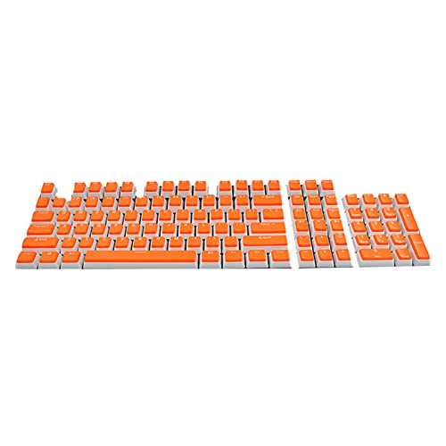 Yiifunglong Key Caps Set Tastaturersatz für PC-Tastaturen, 104pcs / Set Schlüsselkappen Duale Farben Universal PBT Verschleißfeste Mechanische Tastatur Keycaps für Computer - orange rot weiß von Yiifunglong