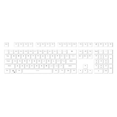 Yiifunglong Key Caps Set Tastaturersatz für PC-Tastaturen, 108 stücke Universal ABS Hintergrundbeleuchtung Feste Farbe Keycaps Mechanische Tastaturzubehör - Weiß von Yiifunglong
