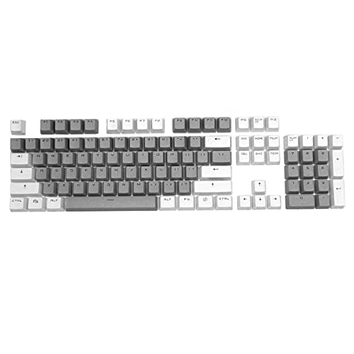 Yiifunglong Key Caps Set Tastaturersatz für PC-Tastaturen, 87-Key-Kontrastfarbe-Hintergrundbeleuchtung PBT Mechanische Tastatur-Ersatz-Tastencaps für PC-Computer - Grau & Weiß von Yiifunglong