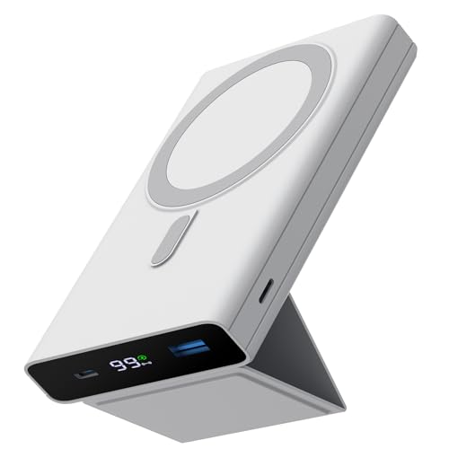 Yiisonger Powerbank 10000mAh Faltbarer Magnetische Wireless Power Bank PD 22.5W Schnelles Laden mit LED-Display und USB-C Ladekabel Externe Batterie Akkupack für iPhone 15/14/13/12 Serie von Yiisonger