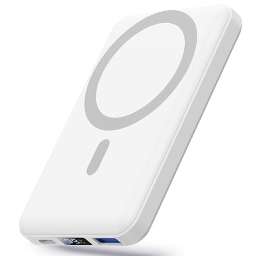 Yiisonger Powerbank für Magsafe,Magnetische Power Bank 10000mAh,Externer Akku mit USBC Ladekabel und LED-Display, 22.5W PD Schnelles Laden, Kompatibel für iPhone 16/15/14/13/12/Pro/Pro Max/Plus-Weiß Yiisonger Powerbank für Magsafe,Magnetische Power Bank 10000mAh,Externer Akku mit USBC Ladekabel und LED-Display, 22.5W PD Schnelles Laden, Kompatibel für iPhone 16/15/14/13/12/Pro/Pro Max/Plus-Weiß von Yiisonger