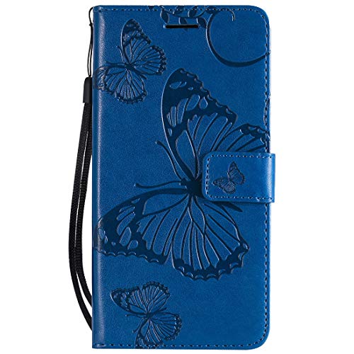 Yiizy Handyhüllen für Motorola Moto G7 Power Ledertasche, Schmetterling 3D Stil Lederhülle Brieftasche Schutzhülle für Moto G7 Power hülle Silikon Cover mit Magnetverschluss Kartenfächer (Schwarz) von Yiizy