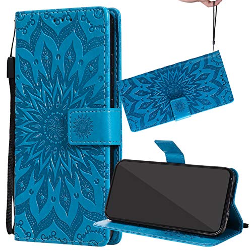 Yiizy Handyhüllen für Oppo A74 5G, Leder Brief Tasche für Oppo A74 5G Schutzhülle TPU Silikon Cover mit Kickstand & Kartensteckplätze Hülle für Oppo A74 5G, Blau von Yiizy