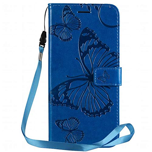 Yiizy Handyhüllen für Samsung Galaxy A41 / SM-A415F Case, Schmetterling Stil Lederhülle Brieftasche Schutzhülle für Galaxy A41 hülle Silikon Cover mit Magnetverschluss Kartenfächer (Blau) von Yiizy