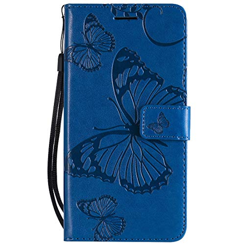 Yiizy Handyhüllen für Samsung Galaxy S10 5G Ledertasche, Schmetterling Stil Lederhülle Brieftasche Schutzhülle für Galaxy S10 hülle Silikon Cover mit Magnetverschluss Kartenfächer (Blau) von Yiizy