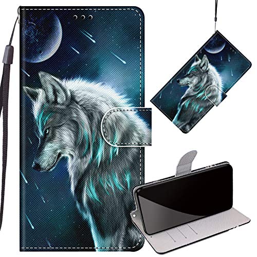 Yiizy Handyhüllen für ZTE Blade A5 (2020), Wolf Ledertasche Flip Hülle Wallet Stylish mit Standfunktion Magnetisch PU Tasche Schutzhülle passt für ZTE Blade A5 (2020) Smartphone von Yiizy