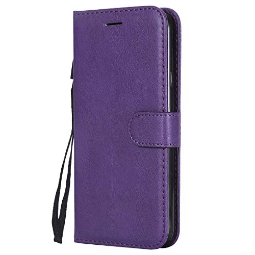 Yiizy handyhülle für LG Q6 / M700N / M700A Ledertasche, Fashion Stil Lederhülle Brieftasche Schutzhülle für LG Q6 hülle Silikon Cover mit Magnetverschluss Kartenfächer (Violett) von Yiizy