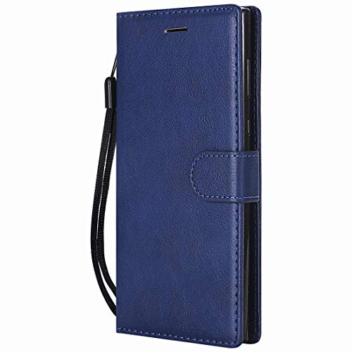 Yiizy handyhülle für Sony Xperia L1 / G3311 Ledertasche, Simple Fashion Stil Lederhülle Brieftasche Schutzhülle für Sony L1 hülle Silikon Cover mit Magnetverschluss Kartenfächer (Blau) von Yiizy
