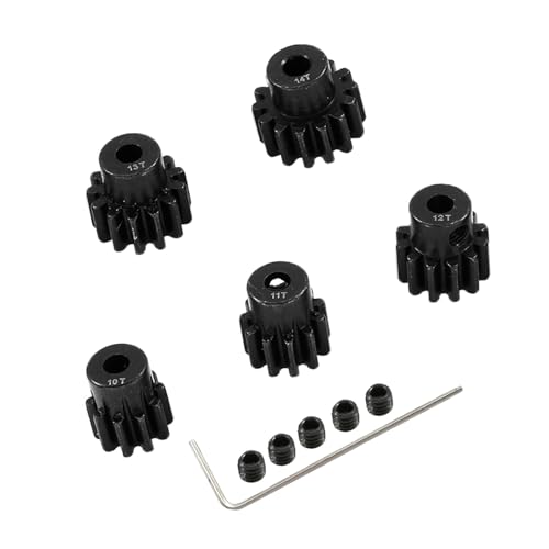 Metall Stahl 3.175mm Welle 32P Ritzel Set 10T 11T 12T 13T 14T Kompatibel mit 1/10 Crawler Truck Traxxas Arrma HSP HPI AXIAL Tamiya LOSI RC Auto Aufgerüstet Teile (10T 11T 12T 13T 14T) von YijiaLink