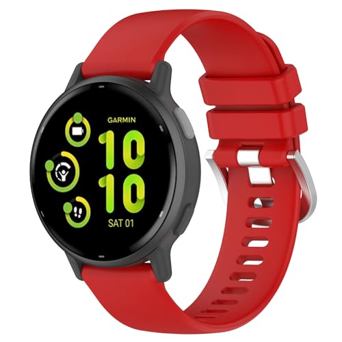 Yikamosi 20MM Schnellverschluss Weiches Silikon rostfreiem Metallverschluss Ersatzbänder für Frauen und Männer Kompatibel mit Garmin Approach S50/Approach S40,Rot Yikamosi 20MM Schnellverschluss Weiches Silikon rostfreiem Metallverschluss Ersatzbänder für Frauen und Männer Kompatibel mit Garmin Approach S50/Approach S40,Rot von Yikamosi