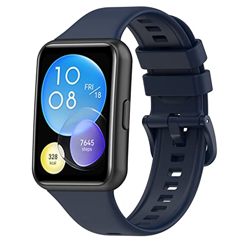 Yikamosi Armband Kompatibel mit Huawei Watch Fit 2,Schnellverschluss Weiches Silikon Farbe Rostfreiem Metallverschluss Ersatzbänder für Huawei Watch Fit 2/Huawei Watch Fit 2 Active,Mitternachtsblau Yikamosi Armband Kompatibel mit Huawei Watch Fit 2,Schnellverschluss Weiches Silikon Farbe Rostfreiem Metallverschluss Ersatzbänder für Huawei Watch Fit 2/Huawei Watch Fit 2 Active,Mitternachtsblau von Yikamosi