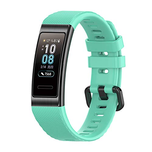 Yikamosi Compatible with Huawei Band 3 Pro/4 Pro,Soft Silicone Stainless Steel Clasp Tracker-Quick Replacement Bracelet Strap for Huawei Band 3 Pro/4 Pro(Green) von Yikamosi