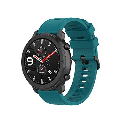 Yikamosi Kompatibel mit Amazfit GTR 47MM Armband,22MM Schnellverschluss Weiches Silikon Rostfreiem Metallverschluss Ersatzbänder für GTR 47MM/GTR 2/GTR 2e,Dunkelgrün Yikamosi Kompatibel mit Amazfit GTR 47MM Armband,22MM Schnellverschluss Weiches Silikon Rostfreiem Metallverschluss Ersatzbänder für GTR 47MM/GTR 2/GTR 2e,Dunkelgrün von Yikamosi