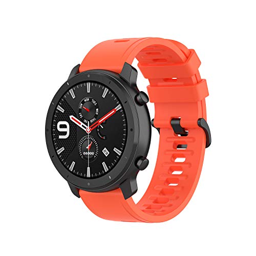 Yikamosi Kompatibel mit Amazfit GTR 47MM Armband,22MM Schnellverschluss Weiches Silikon Rostfreiem Metallverschluss Ersatzbänder für GTR 47MM/GTR 2/GTR 2e,Rot Yikamosi Kompatibel mit Amazfit GTR 47MM Armband,22MM Schnellverschluss Weiches Silikon Rostfreiem Metallverschluss Ersatzbänder für GTR 47MM/GTR 2/GTR 2e,Rot von Yikamosi