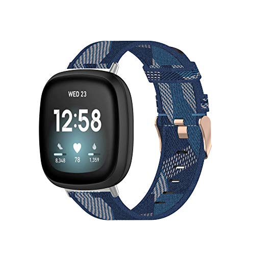 Yikamosi Kompatibel mit Fitbit Versa3 Armband,Schnellverschluss Premium Nylon rostfreiem Metallverschluss Ersatzbänder für Fitbit Versa3/Sense,Blau Yikamosi Kompatibel mit Fitbit Versa3 Armband,Schnellverschluss Premium Nylon rostfreiem Metallverschluss Ersatzbänder für Fitbit Versa3/Sense,Blau von Yikamosi
