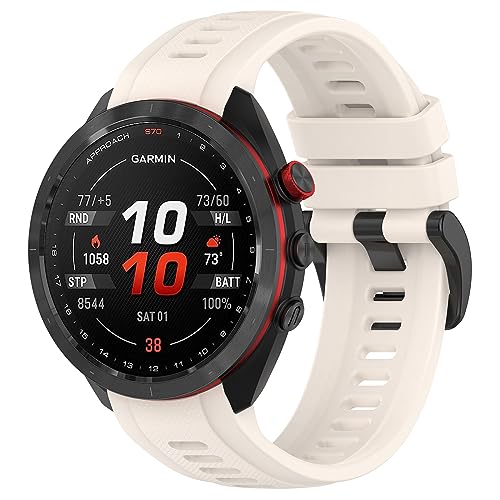 Yikamosi Kompatibel mit Garmin Approach S70 Armband für Frauen und Männer,Schnellverschluss Weiches Silikon rostfreiem Metallverschluss Ersatzbänder für Garmin Approach S70 47MM,Khaki Yikamosi Kompatibel mit Garmin Approach S70 Armband für Frauen und Männer,Schnellverschluss Weiches Silikon rostfreiem Metallverschluss Ersatzbänder für Garmin Approach S70 47MM,Khaki von Yikamosi