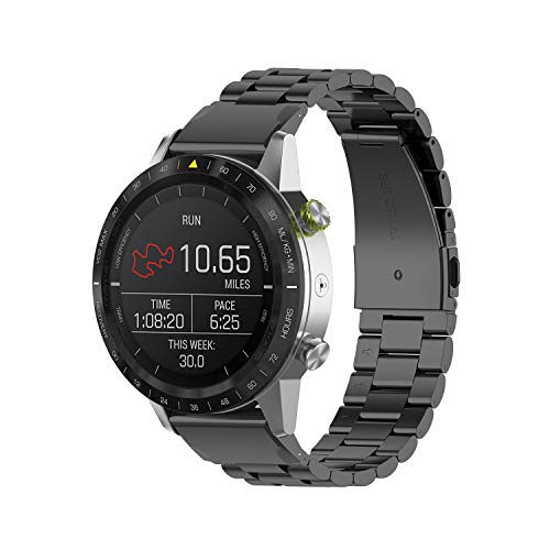 Yikamosi Kompatibel mit Garmin Fenix 6S Armband,Schnellverschluss Edelstahl Metall Ersatzarmband Damen Herren Wristband Uhrenarmbänder für Garmin Fenix 6S/Fenix 5S/Fenix 5S Plus,Schwarz von Yikamosi