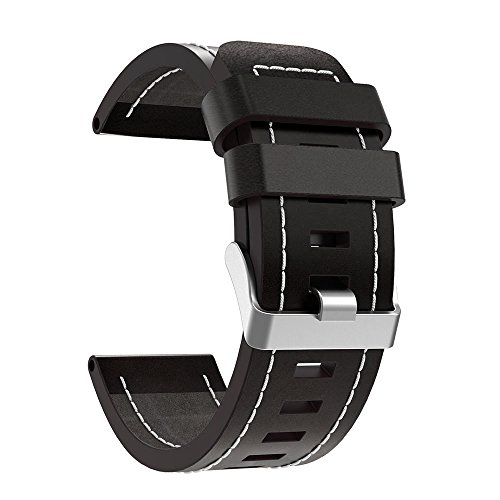 Yikamosi Kompatibel mit Garmin Fenix 6X Armband/Fenix 6X Pro Armband,26MM Schnellverschluss Echtes Leder rostfreiem Metallverschluss Ersatzbänder für Garmin Fenix 6X/Fenix 6X Pro,Schwarz Yikamosi Kompatibel mit Garmin Fenix 6X Armband/Fenix 6X Pro Armband,26MM Schnellverschluss Echtes Leder rostfreiem Metallverschluss Ersatzbänder für Garmin Fenix 6X/Fenix 6X Pro,Schwarz von Yikamosi