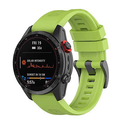 Yikamosi Kompatibel mit Garmin Fenix 7 Armband,22MM Schnellverschluss Weiches Silikon rostfreiem Metallverschluss Ersatzbänder Kompatibel für Garmin Fenix 7/EPIX Gen 2,Grün von Yikamosi