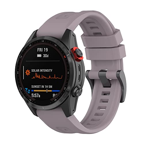 Yikamosi Kompatibel mit Garmin Fenix 7 Armband,22MM Schnellverschluss Weiches Silikon rostfreiem Metallverschluss Ersatzbänder Kompatibel für Garmin Fenix 7/EPIX Gen 2,Lila von Yikamosi