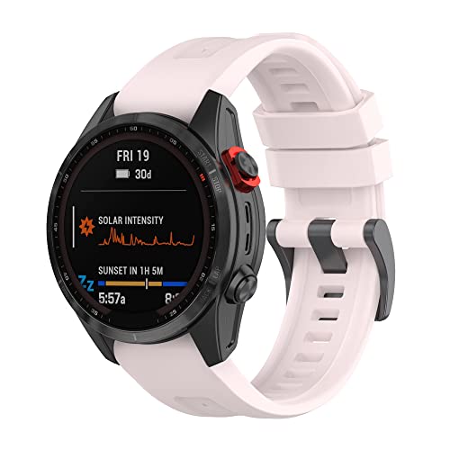 Yikamosi Kompatibel mit Garmin Fenix 7 Armband,22MM Schnellverschluss Weiches Silikon rostfreiem Metallverschluss Ersatzbänder Kompatibel für Garmin Fenix 7/EPIX Gen 2,Rosa von Yikamosi