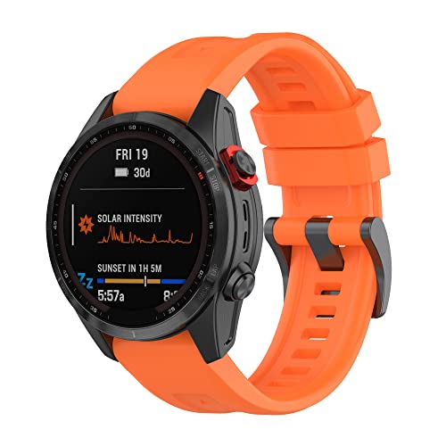 Yikamosi Kompatibel mit Garmin Fenix 7S Armband,20MM Schnellverschluss Weiches Silikon rostfreiem Metallverschluss Ersatzbänder Kompatibel für Garmin Fenix 7S/Fenix 7S Solar,Orange von Yikamosi