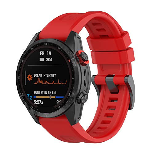 Yikamosi Kompatibel mit Garmin Fenix 7S Armband,20MM Schnellverschluss Weiches Silikon rostfreiem Metallverschluss Ersatzbänder Kompatibel für Garmin Fenix 7S/Fenix 7S Solar,Rot von Yikamosi