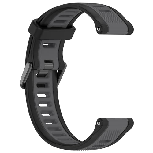 Yikamosi Kompatibel mit Garmin Forerunner 165 Armband für Frauen und Männer,Dual Color Schnellverschluss Weiches Silikon rostfreiem Metallverschluss Ersatzbänder für Forerunner 165,Schwarz/Grau Yikamosi Kompatibel mit Garmin Forerunner 165 Armband für Frauen und Männer,Dual Color Schnellverschluss Weiches Silikon rostfreiem Metallverschluss Ersatzbänder für Forerunner 165,Schwarz/Grau von Yikamosi