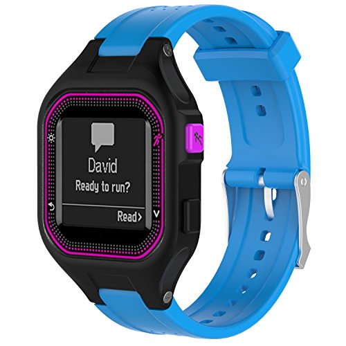 Yikamosi Kompatibel mit Garmin Forerunner 25 Armband,Schnellverschluss Weiches Silikon rostfreiem Metallverschluss Ersatzbänder für Garmin Forerunner 25 Frauen,Blau Yikamosi Kompatibel mit Garmin Forerunner 25 Armband,Schnellverschluss Weiches Silikon rostfreiem Metallverschluss Ersatzbänder für Garmin Forerunner 25 Frauen,Blau von Yikamosi