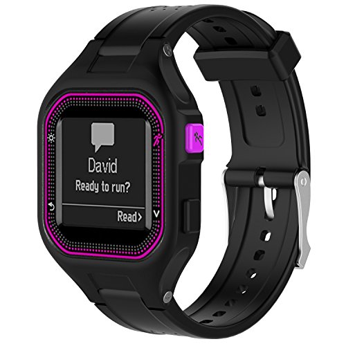 Yikamosi Kompatibel mit Garmin Forerunner 25 Armband,Schnellverschluss Weiches Silikon rostfreiem Metallverschluss Ersatzbänder für Garmin Forerunner 25 Männer,Schwarz Yikamosi Kompatibel mit Garmin Forerunner 25 Armband,Schnellverschluss Weiches Silikon rostfreiem Metallverschluss Ersatzbänder für Garmin Forerunner 25 Männer,Schwarz von Yikamosi