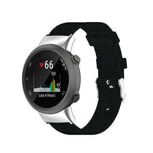 Yikamosi Kompatibel mit Garmin Forerunner 45 Armband,Schnellverschluss Premium Nylon rostfreiem Metallverschluss Ersatzbänder für Garmin Forerunner 45/Garmin Forerunner 45S/Garmin Swim 2,Schwarz Yikamosi Kompatibel mit Garmin Forerunner 45 Armband,Schnellverschluss Premium Nylon rostfreiem Metallverschluss Ersatzbänder für Garmin Forerunner 45/Garmin Forerunner 45S/Garmin Swim 2,Schwarz von Yikamosi