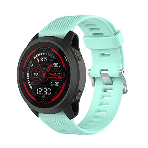 Yikamosi Kompatibel mit Garmin Forerunner 745 Armband,Schnellverschluss Weiches Silikon rostfreiem Metallverschluss Ersatzbänder für Garmin Forerunner 745,Minze von Yikamosi