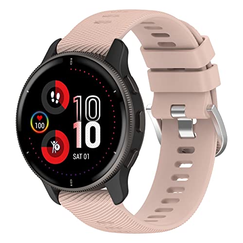 Yikamosi Kompatibel mit Garmin Venu 2 Plus Armband,20MM Schnellverschluss Weiches Silikon rostfreiem Metallverschluss Ersatzbänder Kompatibel für Garmin Venu 2 Plus/Forerunner 158,Rosa von Yikamosi