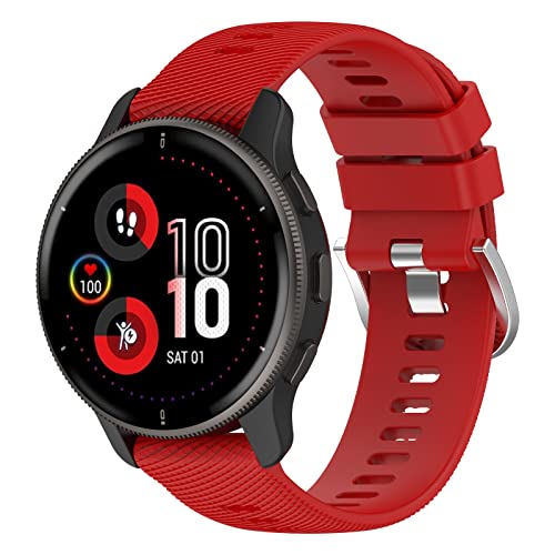 Yikamosi Kompatibel mit Garmin Venu 2 Plus Armband,20MM Schnellverschluss Weiches Silikon rostfreiem Metallverschluss Ersatzbänder Kompatibel für Garmin Venu 2 Plus/Forerunner 158,Rot Yikamosi Kompatibel mit Garmin Venu 2 Plus Armband,20MM Schnellverschluss Weiches Silikon rostfreiem Metallverschluss Ersatzbänder Kompatibel für Garmin Venu 2 Plus/Forerunner 158,Rot von Yikamosi