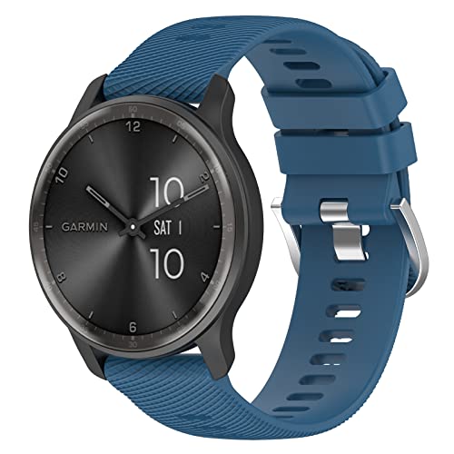 Yikamosi Kompatibel mit Garmin VivoMove Trend Armband für Frauen und Männer,Schnellverschluss Weiches Silikon rostfreiem Metallverschluss Ersatzbänder Kompatibel für Garmin VivoMove Trend,Dunkelblau Yikamosi Kompatibel mit Garmin VivoMove Trend Armband für Frauen und Männer,Schnellverschluss Weiches Silikon rostfreiem Metallverschluss Ersatzbänder Kompatibel für Garmin VivoMove Trend,Dunkelblau von Yikamosi