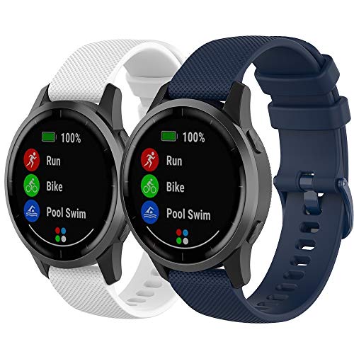 Yikamosi Kompatibel mit Garmin Vivoactive 4 Armband,22MM Schnellverschluss Weiches Silikon rostfreiem Metallverschluss Ersatzbänder für Garmin Vivoactive 4/Garmin Venu 2,Weiß+Mitternachtsblau Yikamosi Kompatibel mit Garmin Vivoactive 4 Armband,22MM Schnellverschluss Weiches Silikon rostfreiem Metallverschluss Ersatzbänder für Garmin Vivoactive 4/Garmin Venu 2,Weiß+Mitternachtsblau von Yikamosi