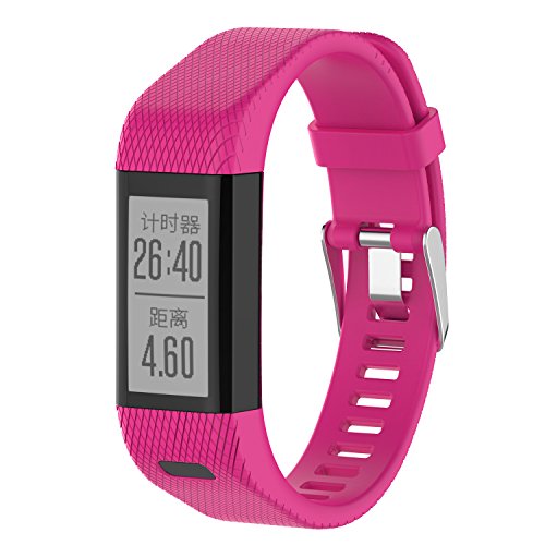 Yikamosi Kompatibel mit Garmin Vivosmart HR+ Armband,Soft-Silikon Smart Watch Armband Atmungsaktiv Ersatz Strap für Garmin Vivosmart HR+(NO Vivosmart HR,Rose Red) von Yikamosi