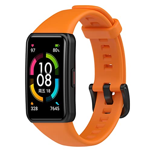 Yikamosi Kompatibel mit Honor Band 7/Band 6 Armband für Frauen und Männer,Schnellverschluss Weiches Silikon TPU schluss Ersatzbänder Kompatibel für Honor Band 7/Band 6/Huawei Band 6,Orange Yikamosi Kompatibel mit Honor Band 7/Band 6 Armband für Frauen und Männer,Schnellverschluss Weiches Silikon TPU schluss Ersatzbänder Kompatibel für Honor Band 7/Band 6/Huawei Band 6,Orange von Yikamosi