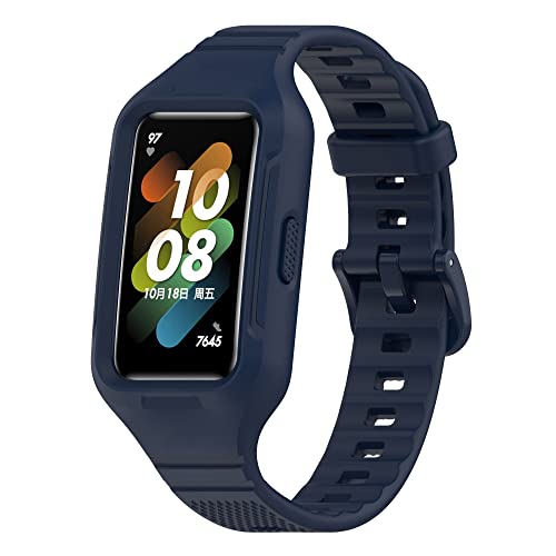 Yikamosi Kompatibel mit Honor Band 7/Band 6 Armband mit Bumper Hülle,Frauen und Männer Robuste Hülle mit Silikon Sportband für Honor Band 7/Band 6,Militär-Schutzhülle Band stoßfest,Mitternachtsblau Yikamosi Kompatibel mit Honor Band 7/Band 6 Armband mit Bumper Hülle,Frauen und Männer Robuste Hülle mit Silikon Sportband für Honor Band 7/Band 6,Militär-Schutzhülle Band stoßfest,Mitternachtsblau von Yikamosi