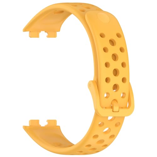 Yikamosi Kompatibel mit Huawei Band 9/Band 8 Armband für Frauen und Männer,Schnellverschluss Weiches Silikon TPU schluss Ersatzbänder Kompatibel für Band 9/Band 8,Gelb von Yikamosi