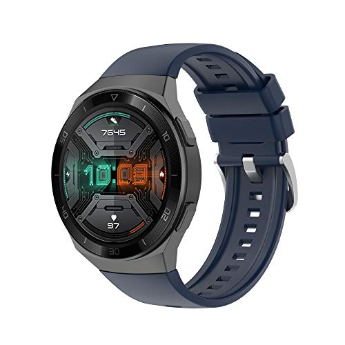 Yikamosi Kompatibel mit Huawei Watch GT 2e Armband,Schnellverschluss Weiches Silikon rostfreiem Metallverschluss Ersatzbänder für Huawei Watch GT 2e,Mitternachtsblau Yikamosi Kompatibel mit Huawei Watch GT 2e Armband,Schnellverschluss Weiches Silikon rostfreiem Metallverschluss Ersatzbänder für Huawei Watch GT 2e,Mitternachtsblau von Yikamosi