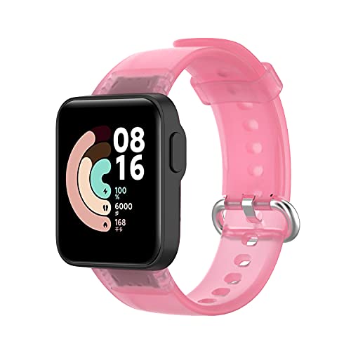 Yikamosi Kompatibel mit Mi Watch Lite Armband/Redmi Watch Armband,Schnellverschluss Transparent Weiches TPU rostfreiem Metallverschluss Ersatzbänder für Mi Watch Lite/Redmi Watch,Rosa Yikamosi Kompatibel mit Mi Watch Lite Armband/Redmi Watch Armband,Schnellverschluss Transparent Weiches TPU rostfreiem Metallverschluss Ersatzbänder für Mi Watch Lite/Redmi Watch,Rosa von Yikamosi